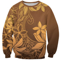 Tiare Tahiti Sweatshirt Brown Polynesia Motifs - Polynesian Pride