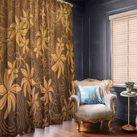 Tiare Tahiti Window Curtain Brown Polynesia Motifs - Polynesian Pride