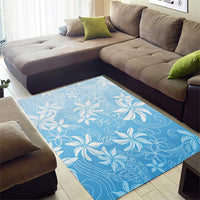 Tiare Tahiti Area Rug Blue Polynesia Motifs - Polynesian Pride