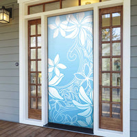 Tiare Tahiti Door Cover Blue Polynesia Motifs - Polynesian Pride