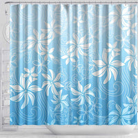 Tiare Tahiti Shower Curtain Blue Polynesia Motifs - Polynesian Pride