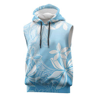 Tiare Tahiti Sleeveless Hoodie Blue Polynesia Motifs - Polynesian Pride