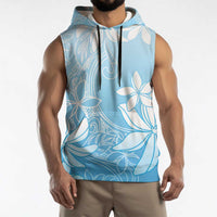 Tiare Tahiti Sleeveless Hoodie Blue Polynesia Motifs - Polynesian Pride