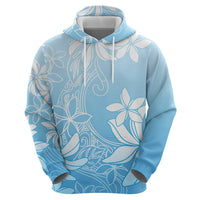 Tiare Tahiti Zip Hoodie Blue Polynesia Motifs - Polynesian Pride