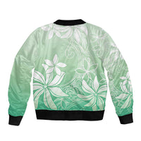 Tiare Tahiti Bomber Jacket Matcha Polynesia Motifs - Polynesian Pride
