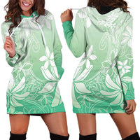 Tiare Tahiti Hoodie Dress Matcha Polynesia Motifs - Polynesian Pride