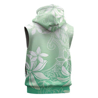 Tiare Tahiti Sleeveless Zip Hoodie Matcha Polynesia Motifs LT05 - Polynesian Pride