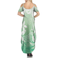 Tiare Tahiti Summer Maxi Dress Matcha Polynesia Motifs - Polynesian Pride