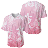 Tiare Tahiti Baseball Jersey Pink Polynesia Motifs - Polynesian Pride
