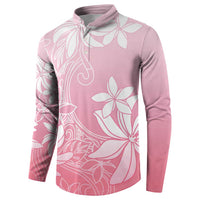 Tiare Tahiti Button Sweatshirt Pink Polynesia Motifs - Polynesian Pride