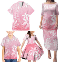 Tiare Tahiti Family Matching Puletasi and Hawaiian Shirt Pink Polynesia Motifs - Polynesian Pride