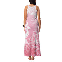 Tiare Tahiti Family Matching Tank Maxi Dress and Hawaiian Shirt Pink Polynesia Motifs - Polynesian Pride