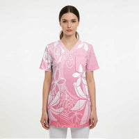 Tiare Tahiti Scrub Top Pink Polynesia Motifs - Polynesian Pride