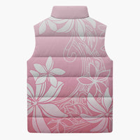 Tiare Tahiti Sleeveless Puffer Jacket Pink Polynesia Motifs - Polynesian Pride