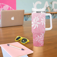 Tiare Tahiti Tumbler With Handle Pink Polynesia Motifs - Polynesian Pride