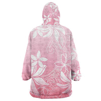 Tiare Tahiti Wearable Blanket Hoodie Pink Polynesia Motifs - Polynesian Pride