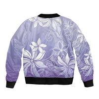 Tiare Tahiti Bomber Jacket Purple Polynesia Motifs - Polynesian Pride