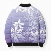 Tiare Tahiti Bomber Puffer Jacket Purple Polynesia Motifs - Polynesian Pride