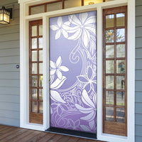 Tiare Tahiti Door Cover Purple Polynesia Motifs - Polynesian Pride