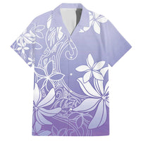 Tiare Tahiti Family Matching Off Shoulder Short Dress and Hawaiian Shirt Purple Polynesia Motifs - Polynesian Pride