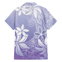 Tiare Tahiti Family Matching Off Shoulder Short Dress and Hawaiian Shirt Purple Polynesia Motifs - Polynesian Pride