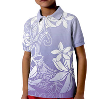 Tiare Tahiti Kid Polo Shirt Purple Polynesia Motifs - Polynesian Pride