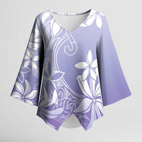 Tiare Tahiti Kimono Sleeve Blouse Purple Polynesia Motifs - Polynesian Pride