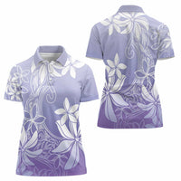 Tiare Tahiti Women Polo Shirt Purple Polynesia Motifs - Polynesian Pride
