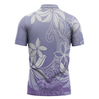 Tiare Tahiti Zipper Polo Shirt Purple Polynesia Motifs - Polynesian Pride