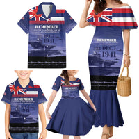 Hawaii Pearl Harbor Remembrance Day Family Matching Mermaid Dress and Hawaiian Shirt Flag Style
