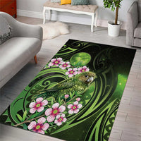 New Zealand Aotearoa Kakapo Area Rug Maori Pattern With Manuka Galaxy Style - Polynesian Pride