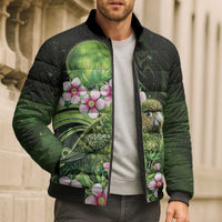New Zealand Aotearoa Kakapo Bomber Puffer Jacket Maori Pattern With Manuka Galaxy Style - Polynesian Pride