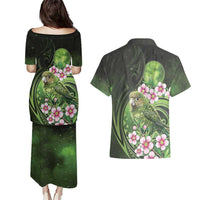 New Zealand Aotearoa Kakapo Couples Matching Puletasi and Hawaiian Shirt Maori Pattern With Manuka Galaxy Style LT05 - Polynesian Pride