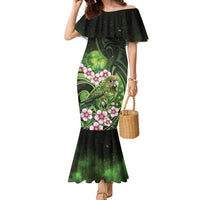 New Zealand Aotearoa Kakapo Family Matching Mermaid Dress and Hawaiian Shirt Maori Pattern With Manuka Galaxy Style - Polynesian Pride