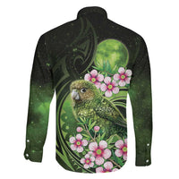 New Zealand Aotearoa Kakapo Family Matching Off Shoulder Maxi Dress and Hawaiian Shirt Maori Pattern With Manuka Galaxy Style - Polynesian Pride