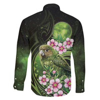 New Zealand Aotearoa Kakapo Family Matching Off Shoulder Short Dress and Hawaiian Shirt Maori Pattern With Manuka Galaxy Style LT05 - Polynesian Pride