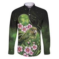 New Zealand Aotearoa Kakapo Family Matching Puletasi and Hawaiian Shirt Maori Pattern With Manuka Galaxy Style - Polynesian Pride