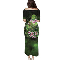 New Zealand Aotearoa Kakapo Family Matching Puletasi and Hawaiian Shirt Maori Pattern With Manuka Galaxy Style - Polynesian Pride