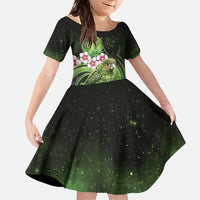 New Zealand Aotearoa Kakapo Family Matching Short Sleeve Bodycon Dress and Hawaiian Shirt Maori Pattern With Manuka Galaxy Style - Polynesian Pride