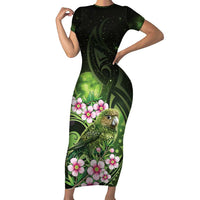 New Zealand Aotearoa Kakapo Family Matching Short Sleeve Bodycon Dress and Hawaiian Shirt Maori Pattern With Manuka Galaxy Style - Polynesian Pride