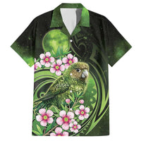 New Zealand Aotearoa Kakapo Family Matching Summer Maxi Dress and Hawaiian Shirt Maori Pattern With Manuka Galaxy Style - Polynesian Pride