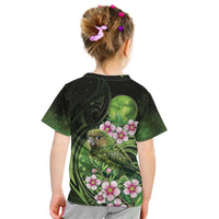 New Zealand Aotearoa Kakapo Kid T Shirt Maori Pattern With Manuka Galaxy Style - Polynesian Pride