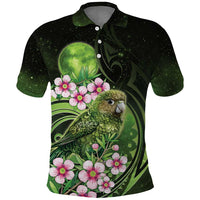 New Zealand Aotearoa Kakapo Polo Shirt Maori Pattern With Manuka Galaxy Style - Polynesian Pride
