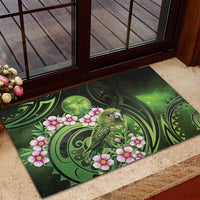 New Zealand Aotearoa Kakapo Rubber Doormat Maori Pattern With Manuka Galaxy Style - Polynesian Pride