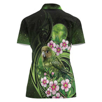 New Zealand Aotearoa Kakapo Women Polo Shirt Maori Pattern With Manuka Galaxy Style LT05 - Polynesian Pride