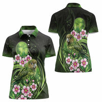 New Zealand Aotearoa Kakapo Women Polo Shirt Maori Pattern With Manuka Galaxy Style - Polynesian Pride