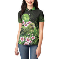 New Zealand Aotearoa Kakapo Women Polo Shirt Maori Pattern With Manuka Galaxy Style LT05 - Polynesian Pride
