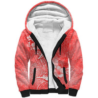 Polynesia Sea Turtle Couple Sherpa Hoodie Happy Valentine Day Red LT05 Unisex Red - Polynesian Pride
