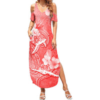 Polynesia Sea Turtle Couple Summer Maxi Dress Happy Valentine Day Red LT05 Women Red - Polynesian Pride