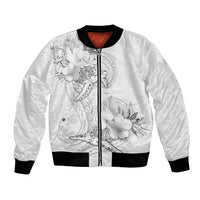 Polynesia Sea Turtle Couple Bomber Jacket Happy Valentine Day White LT05 Unisex White - Polynesian Pride